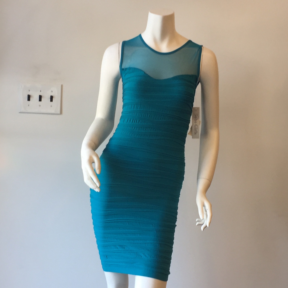 Soho Tight Mini Dress in Turquoise